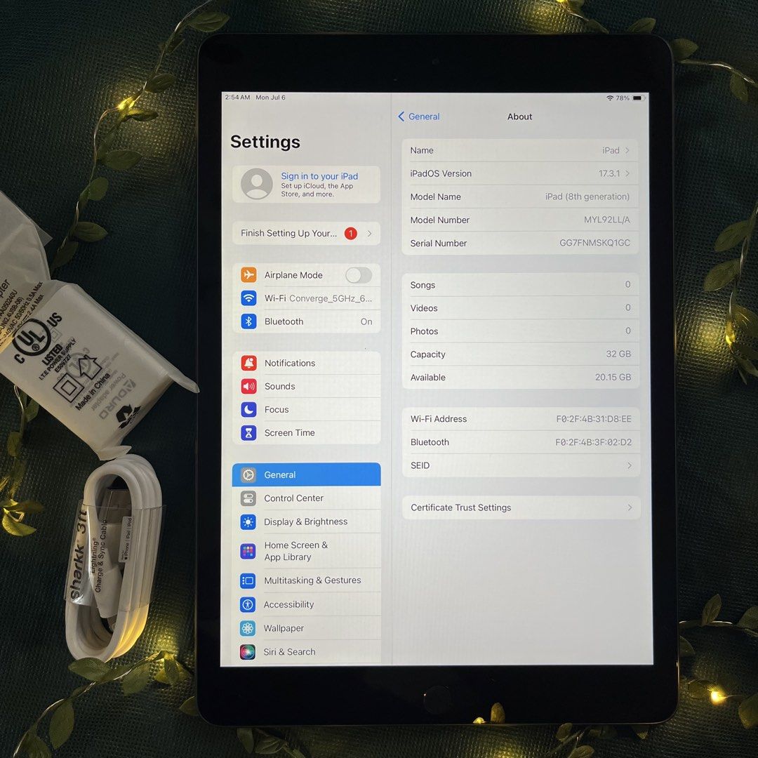iPad 8th Gen 32GB Space Gray (Category: iPad) located in Quezon City. Submitted by martygo (Listing ID 1448192564, Image 2). Description: - Storage: 32GB - Color: Space Gray 🌟 BRAND NEW 🌟 NO ISSUE 🌟 SMOOTH, FAST 🌟 NEVER EVER BEEN USED 🌟 100% ORIGINAL AND AUTHENTIC (See serial number) 👉 Includes branded charger and cable RFS: Extra unit 📦 Available for shipping or meetups at LRT2 Gilmore, Cubao, or Recto Station.