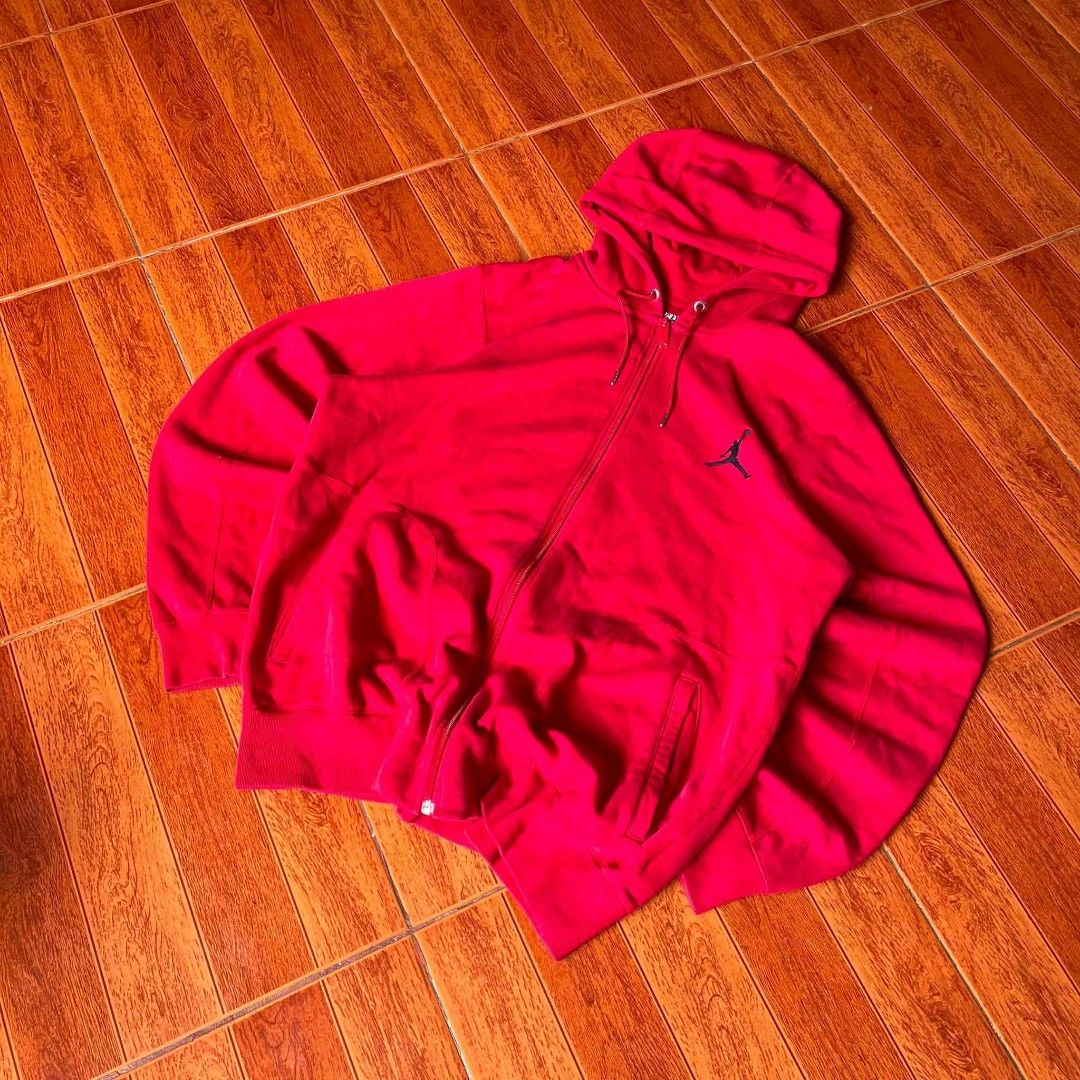 Jordan Red Zip-Up Hoodie (Category: Hoodies) located in Manila. Submitted by -ron-jay12 (Listing ID 1448170827, Image 3). Description: - Classic red Jordan zip-up hoodie - Features iconic embroidered Jumpman logo on the chest - Comfortable and stylish for everyday wear - Full zip closure with a hood - A must-have for any Jordan fan.