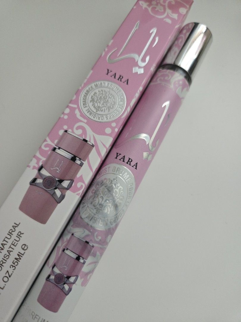 Lattafa Yara Eau de Parfum Natural Spray 35ml (Category: Fragrance & Deodorants) located in Quezon City. Submitted by samcas (Listing ID 1448202486, Image 3). Description: - Authentic Lattafa Yara Eau de Parfum Natural Spray - Size: 1.17 FL.OZ. / 35ml - Comes in original packaging - Features a pink bottle with silver accents - Ideal for convenient, on-the-go touch-ups.