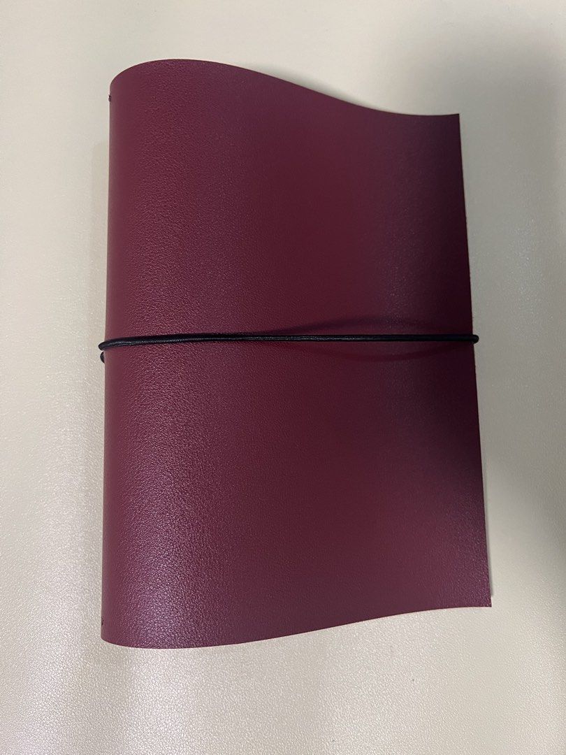 Leather Journal Folio (A5, bifold) (Category: Stationery & School Supplies) located in Quezon City. Submitted by lucky.girlll (Listing ID 1448196484, Image 3). Description: Colors: brown, dark brown, maroon, black, gray, olive green.