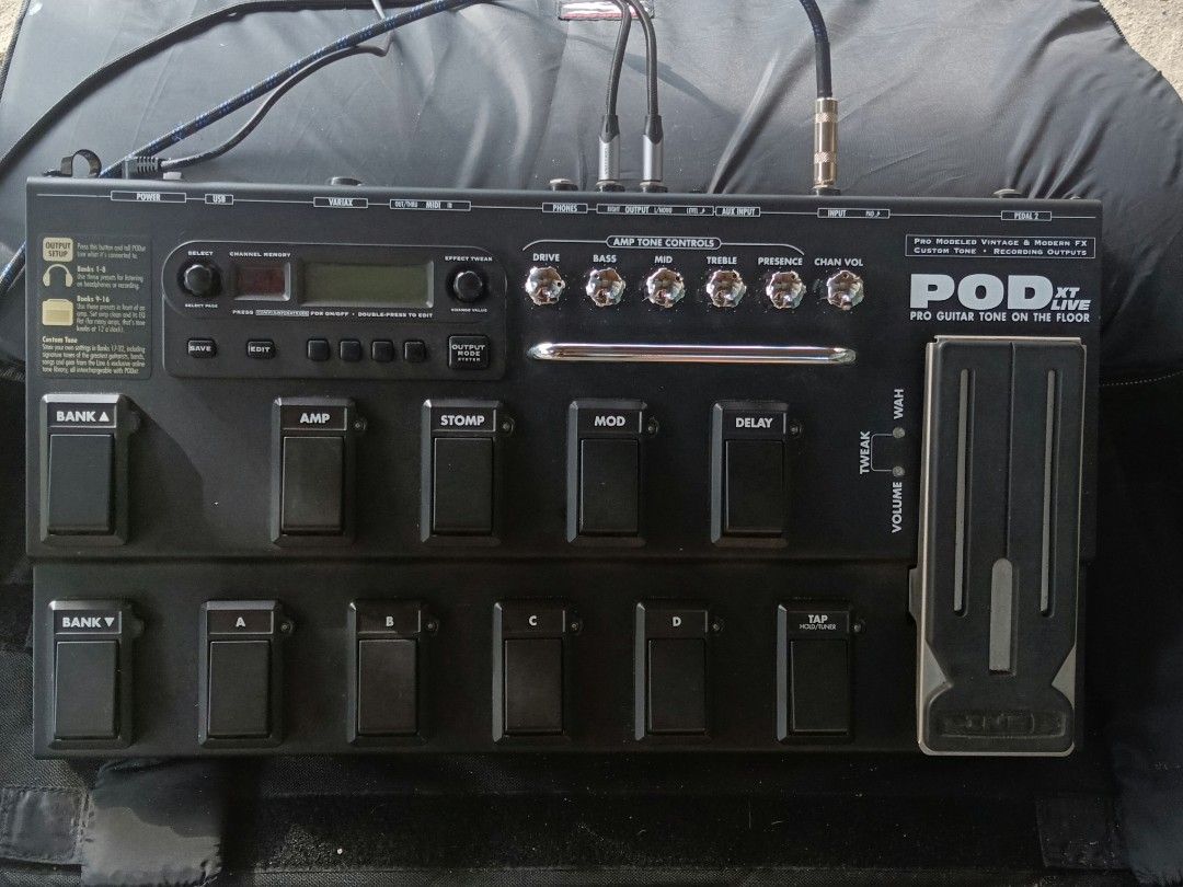 Line 6 POD XT LIVE Guitar Multi-Effects Pedal (Category: Musical Instruments) located in Aringay. Submitted by chiro_pract0r. (Listing ID 1448197783, Image 1). Description: Line 6 POD XT LIVE guitar multi-effects pedal with amp, stomp, mod, and delay effects. Includes expression pedal for volume/wah. Great for live or studio. with adapter pm for more pics and sound check open for swap din, offer kayo kahit ano basta pasok sa range get niyo na pls