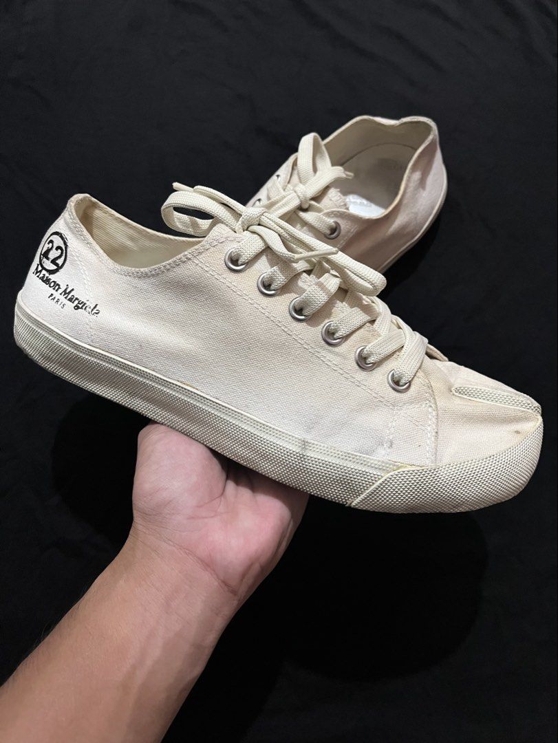 (SOLD) MAISON MARGIELA TABI LOW SNEAKERS (Category: Sneakers & Footwear) located in Cagayan de Oro. Submitted by middlesosa (Listing ID 1448174337, Image 2). Description: MAISON MARGIELA TABI LOW SNEAKERS SIZE 8.5 - 9 FITTINGS INSOLE: 27cm AUTHENTIC GOOD CONDITION (sign of usage, need wash) 8k pesos.