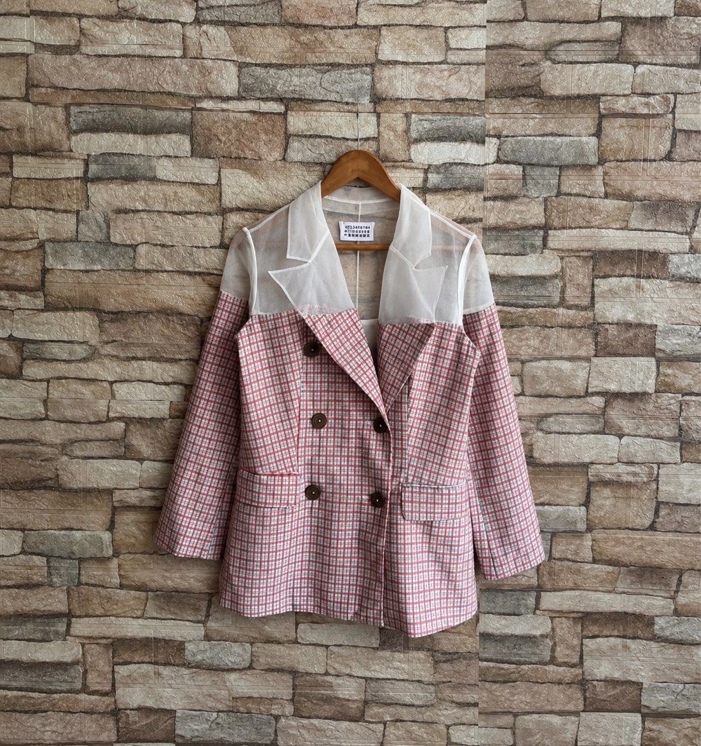 Maison Martin Margiela Double Breasted blazer (Category: Coats, Jackets and Outerwear) located in Bacolod City. Submitted by treasurehuntsv2 (Listing ID 1448107373, Image 1). Description: CONDITION- EXCELLENT DIMENSIONS LENGTH - 26.5 WIDTH (ARMPIT TO ARMPIT ) - 18 SHOULDER TO SHOULDER - 16 SLEEVE LENGTH (ARMPIT TO WRIST ) - 16. 5 DIOR LOUIS VUITTON GUCCI PRADA CHANEL BALENCIAGA BURBERRY FENDI CELINE YSL GIVENCHY VALENTINO BOTTEGA VENETA AMIRI OFF