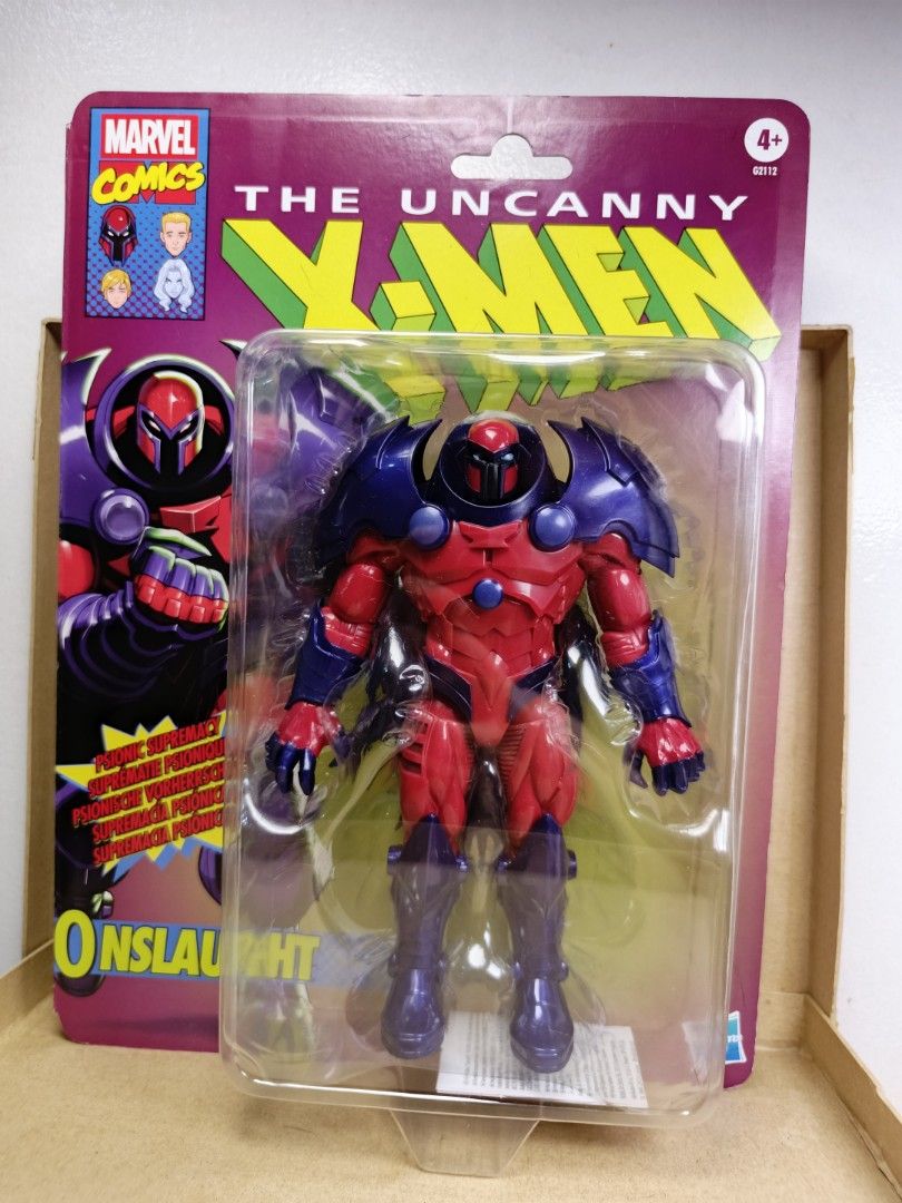 Marvel Legends The Uncanny X-Men Onslaught Action Figure (Category: Figurines & Statues) located in Quezon City. Submitted by tshelf (Listing ID 1448140599, Image 2). Description: - Marvel Legends The Uncanny X-Men Onslaught action figure - Brand new, in original packaging - Features striking red, purple, and blue color scheme - Ideal for any Marvel or X-Men collector - Packaging displays character art and X-Men logo.
