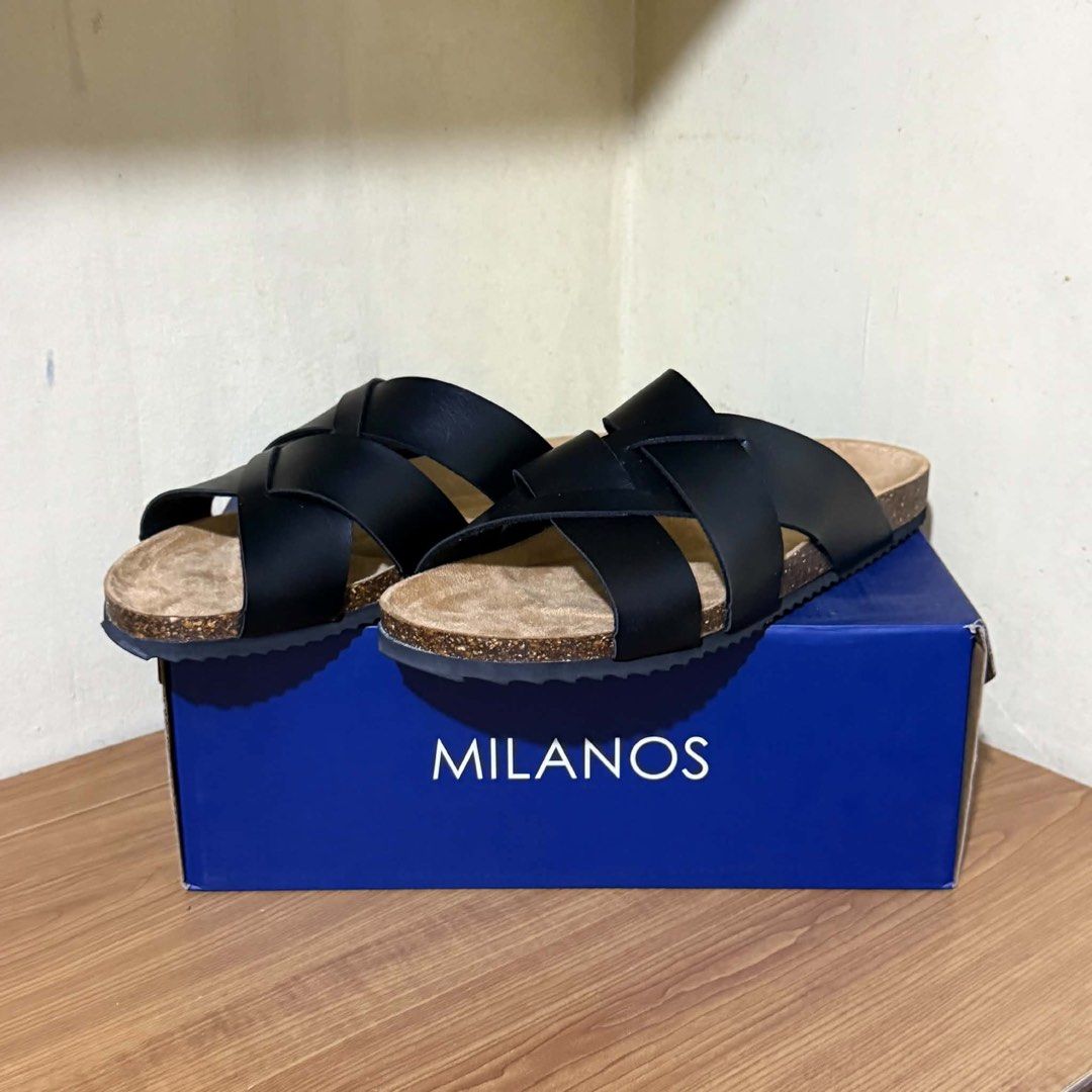 MILANOS MEN'S MOHAN SANDALS (Category: Slippers & Slides) located in Quezon City. Submitted by lovedbysari (Listing ID 1448162154, Image 1). Description: MILANOS MEN’S MOHAN SANDALS SELLING PRICE: P450 SIZE: 11 US / 45 EUR COLOR: BLACK BRAND NEW AND ORIGINAL NO ISSUES. NO FLAWS.