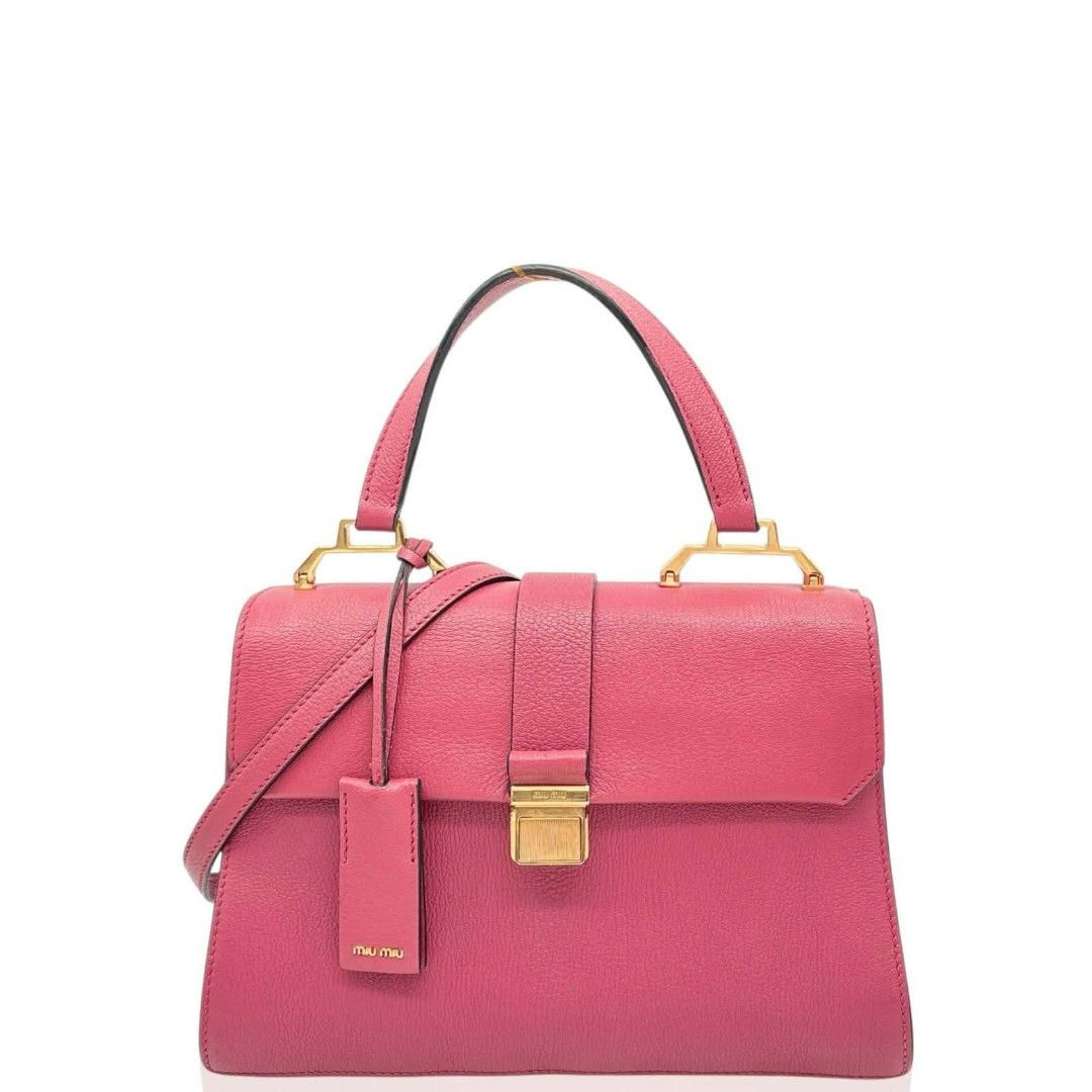 MIU MIU MADRAS BAG TWO WAY (Category: Luxury Bags & Wallets) located in San Jose del Monte. Submitted by wendylux (Listing ID 1448242325, Image 1). Description: MIU MIU MADRAS BAG TWO WAY good condition made Italy color pink negotiable.