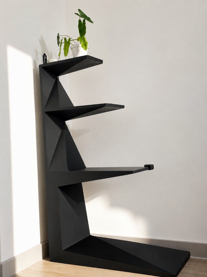 Modern geometric display shelf, Minimalist open shelving unit, Statement display rack,Architectural display shelf (Category: Shelves, Cabinets & Racks) located in Mandaluyong City. Submitted by miecaella (Listing ID 1448257991, Image 1). Description: .