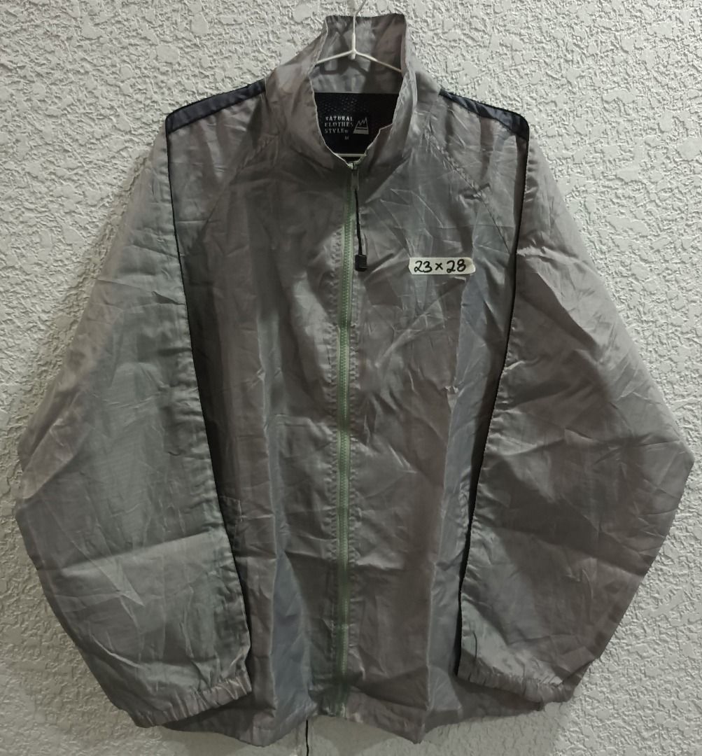 NATURAL CLOTHES STYLE LIGHT-WEIGHT NYLON WINDBREAKER (Category: Coats, Jackets and Outerwear) located in Calamba. Submitted by roots.online (Listing ID 1448247341, Image 1). Description: Details: Fits XL to 2XL Dimes: 23W x 28L Color: Gray Condition: Very good, no issue Please manage your expectation, item being sold is preloved and not brand new unless stated otherwise. Major and minor issues will be declared. Signs of usage and presence of lint