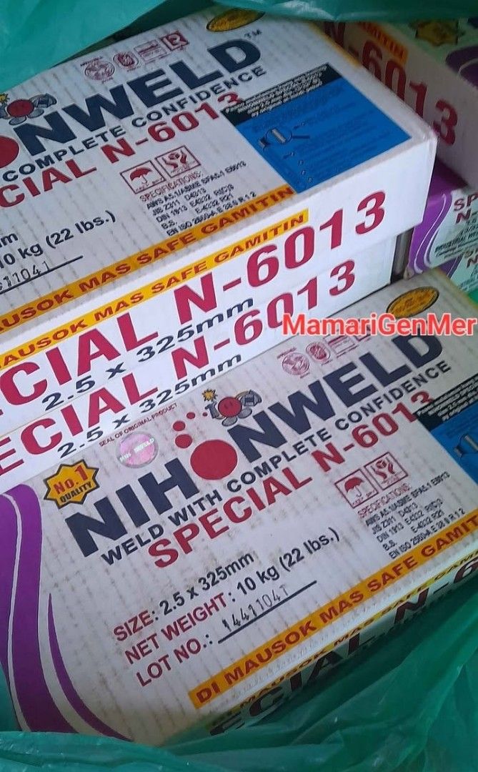 Nihonweld Special N-6013 Welding Electrode. 2.5mm (Category: Construction & Building Materials) located in Taguig. Submitted by mamarigenmer (Listing ID 1448235875, Image 1). Description: .