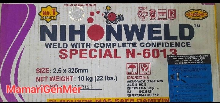 Nihonweld Special N-6013 Welding Electrode. 2.5mm (Category: Construction & Building Materials) located in Taguig. Submitted by mamarigenmer (Listing ID 1448235875, Image 3). Description: .