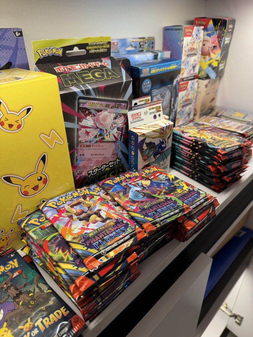 Pokemon TCG Booster Packs - Various Sets (Category: Card Packs) located in Makati City. Submitted by arkera.274 (Listing ID 1448142049, Image 1). Description: Packs for sale Quitting the hobby 32 Phantasmal Flames Packs (640 per pack) 12 Ascended Heroes Packs (800 per pack) 15 Perfect Order Packs (350 Pesos per Pack) 18 Prismatic Evolution Packs (800 Pesos per pack).