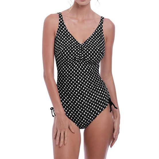 Polka Dot One-Piece Swimsuit with Side Ties (Category: Bikinis & Swimsuits) located in Valenzuela. Submitted by cutratemnl (Listing ID 1448191251, Image 2). Description: With underwire.