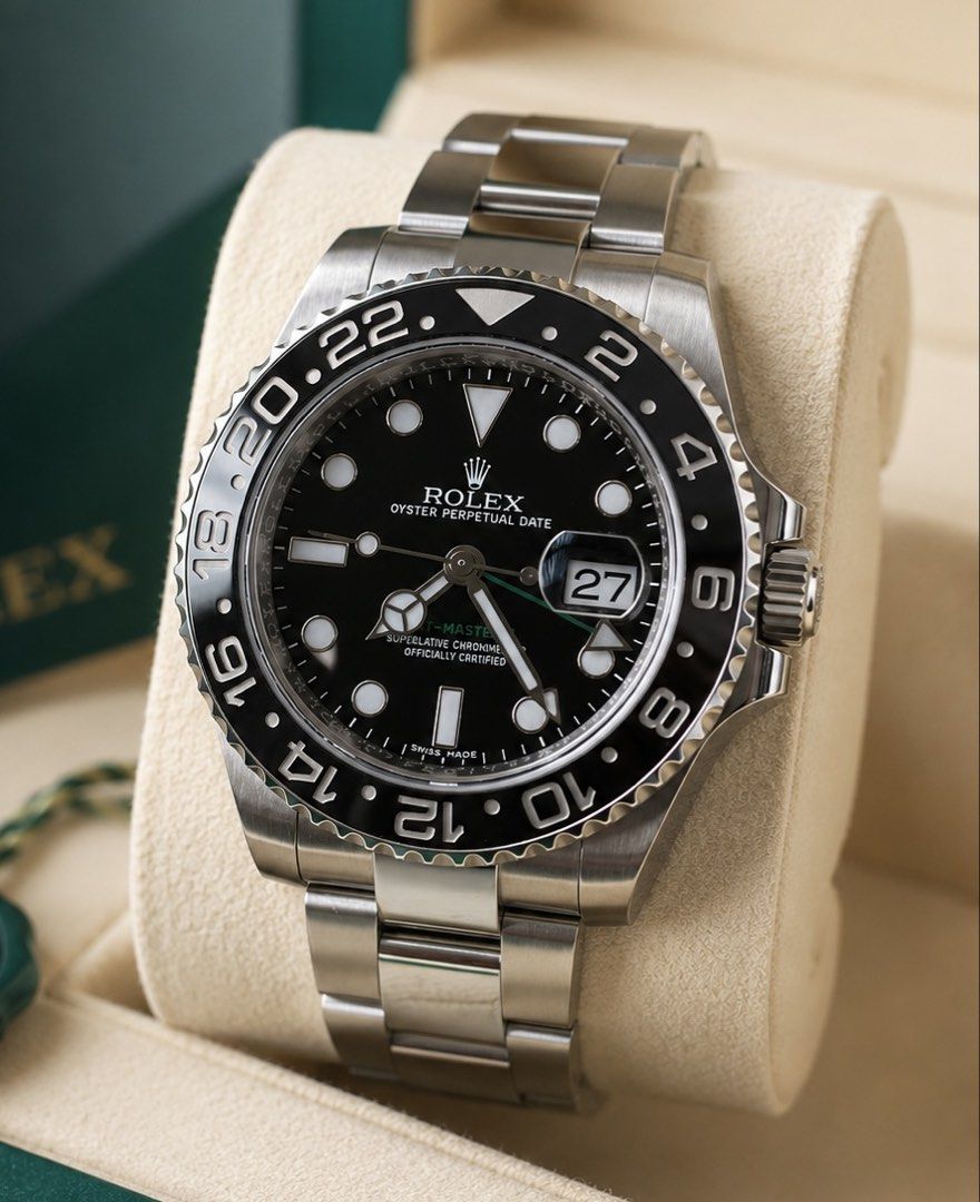 Rolex GMT Master 2 “Green arrow” (Category: Men's Watches) located in Manila. Submitted by watchguyph (Listing ID 1448114635, Image 1). Description: 735k Rolex GMT Master 2 40mm 116710 2012 Full set Condition 9.8/10 Pm for inquiries .