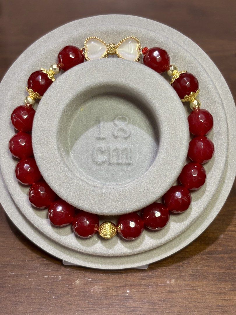 Ruby Jade Bracelet (Category: Bracelets) located in Pasig City. Submitted by talaversify (Listing ID 1448078759, Image 3). Description: Semi-precious stone: Ruby Jade Stone size: 9mm Wrist size: 18cm 💠 Natural stone 💠.