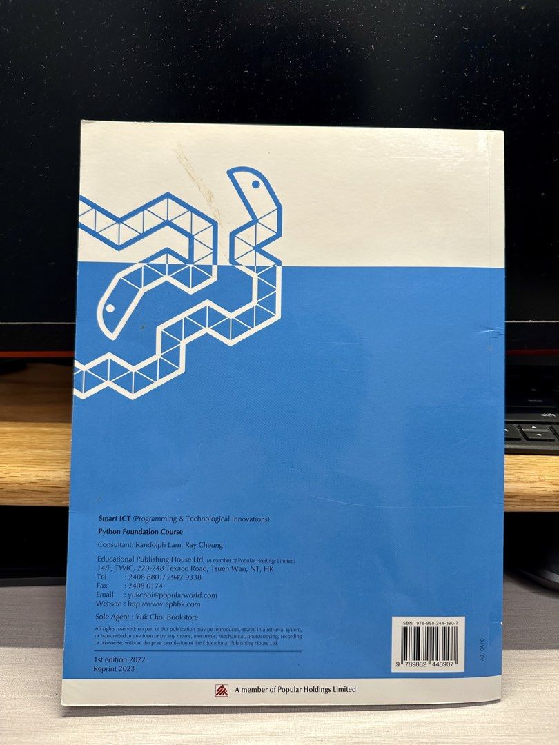 Smart ICT Python Foundation Course （分類：教科書）位於 Hong Kong。 由 purejojo 提交（商品編號 1448229366，圖片 2）。簡介： Smart ICT Python Foundation Course 80%new have written marks 。