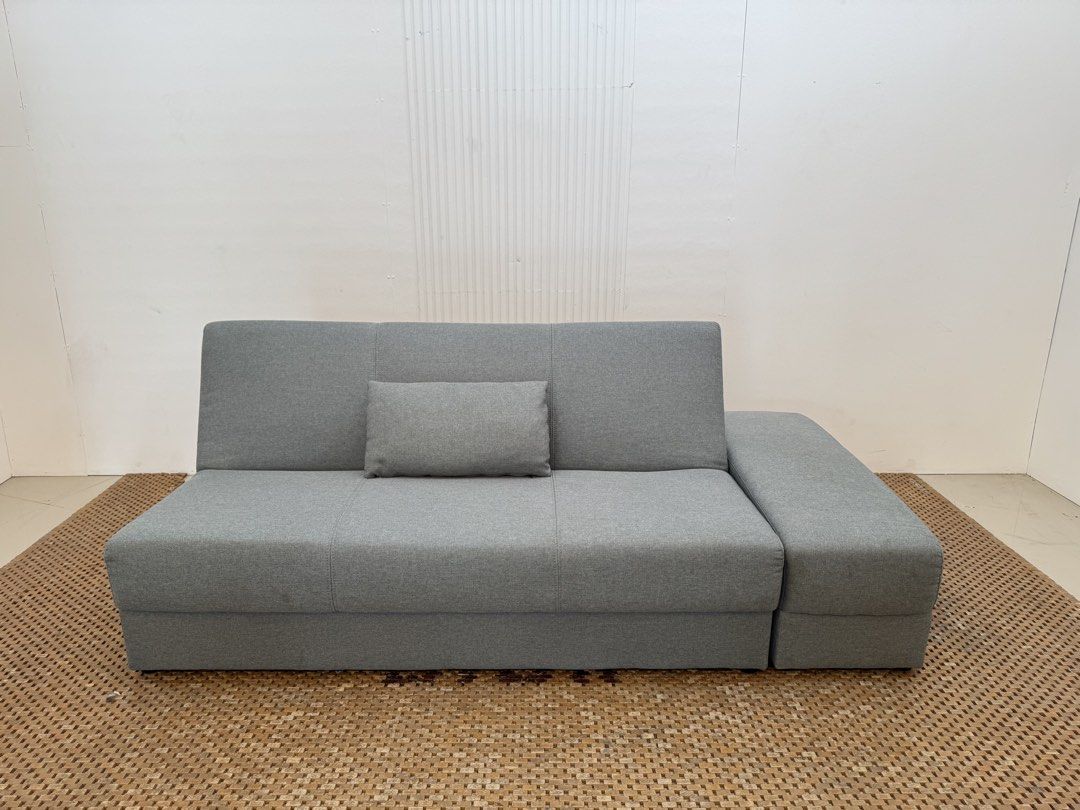 Sofabed (Category: Sofas) located in Quezon City. Submitted by matetdevis13 (Listing ID 1448274968, Image 2). Description: Modern Sofa Bed with Ottoman and Pull Out Price: 14,500 L72.5 x W39 x H28/14.5 In good condition Code JMD95-D17.