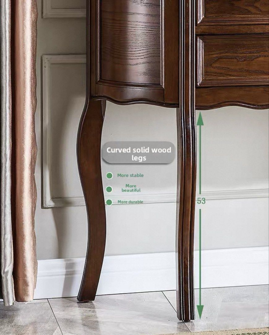 Solid Wood Console Table (Category: Shelves, Cabinets & Racks) located in Singapore. Submitted by repentedhoarder (Listing ID 1448141144, Image 3). Description: - Solid wood classic look. - two drawers with ornate handles for storage. - Elegant curved legs and a rich, wood finish. - Perfect for entryways, hallways, or as a decorative accent piece. - Adds a touch of timeless luxurious to any room. - comes in 3 lengths: 80cm - $328 100cm - $338 120