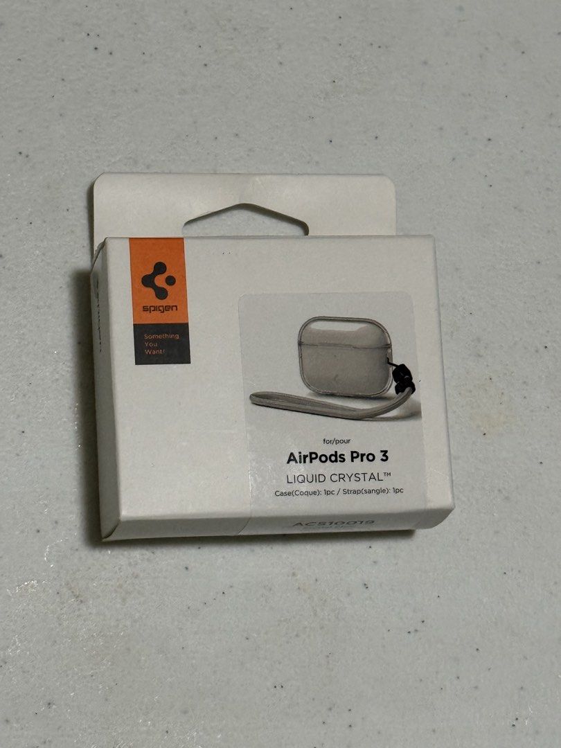 Spigen Liquid Crystal Case for Airpods Pro 3 with Strap (Category: Cases & Sleeves) located in Taguig. Submitted by dyomampy (Listing ID 1448176190, Image 1). Description: Original Spigen Liquid Crystal Case with Strap for AirPods Pro 3 (Clear) Price: ₱700 Description: Selling my Original Spigen Liquid Crystal Case with Strap for AirPods Pro 3. Condition: * ✅ Used for only 3 months * ✅ Original Spigen product * ✅ Originally purchased for ₱1,400 *