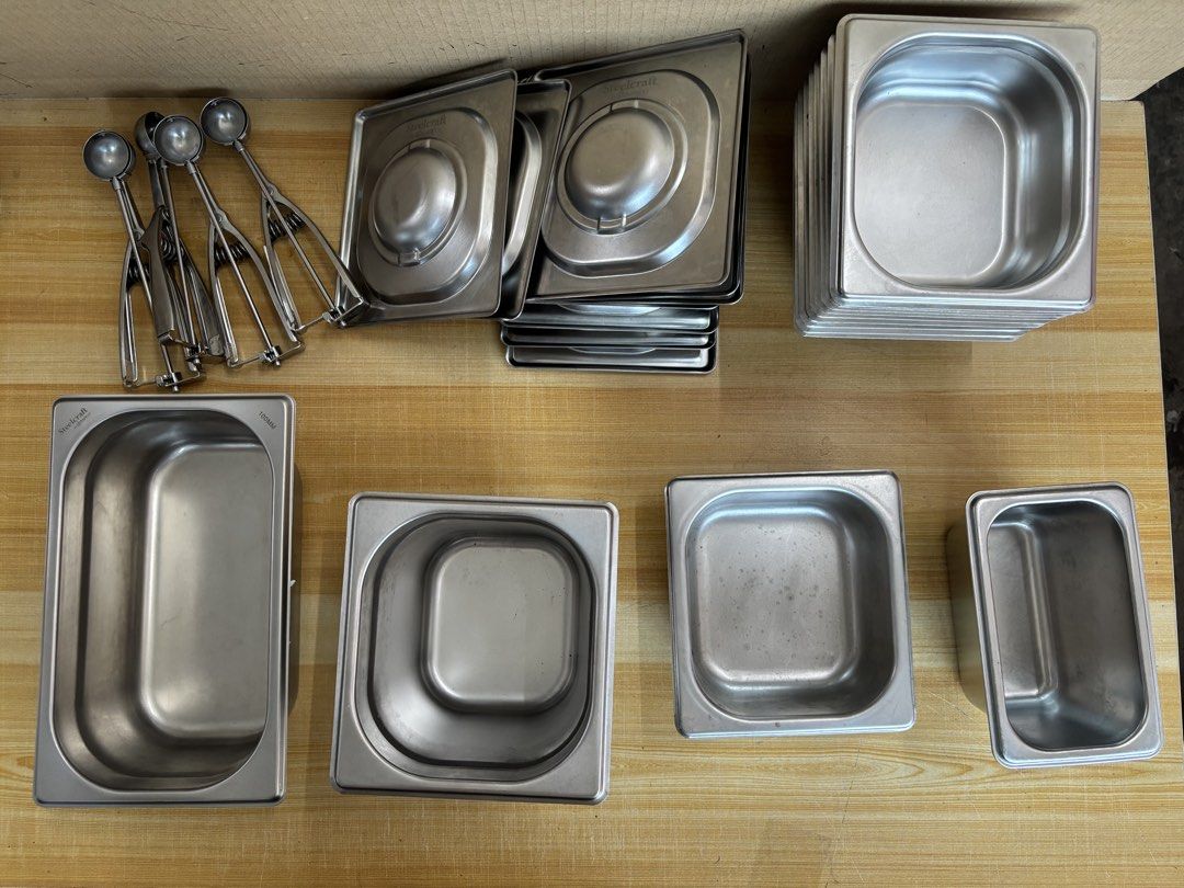 Stainless Steel Food Pans and Scoops