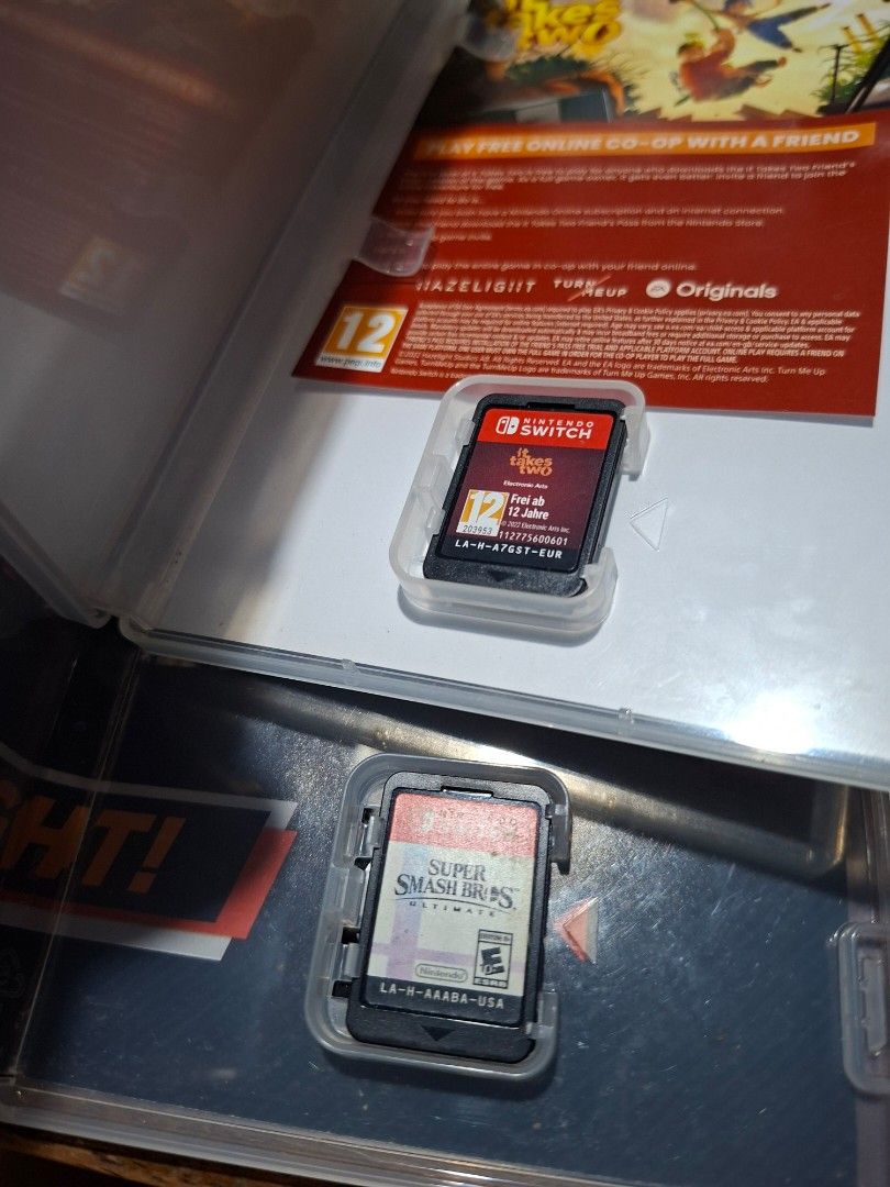 Super Smash Bros. Ultimate & It Takes Two Nintendo Switch 1 (Category: Nintendo) located in Quezon City. Submitted by mykoality (Listing ID 1448190621, Image 2). Description: Hi! Selling these Mario Switch Game Bundle: 📌 Super Smash Bros. Ultimate 📌 It Takes Two 📍Near Munoz, QC 📌Mode of Payment: Gcash/Maribank 📌Mode of Delivery : Grab/Lalamove (arranged by buyer).