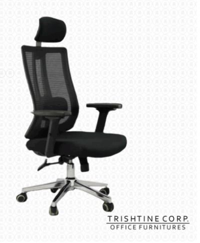 TEX-141 | High Back Mesh w/ Fabric Executive Chair (Category: Office Furniture & Fixtures) located in Caloocan City. Submitted by jimtapitan_trishtinecorp. (Listing ID 1448131113, Image 1). Description: - Ergonomic mesh office chair from Trishtine Corp. - High back with headrest for superior support. - Padded seat for comfort. - Adjustable armrests for personalized fit. - Durable chrome base with smooth-rolling wheels. - Ideal for any office envi