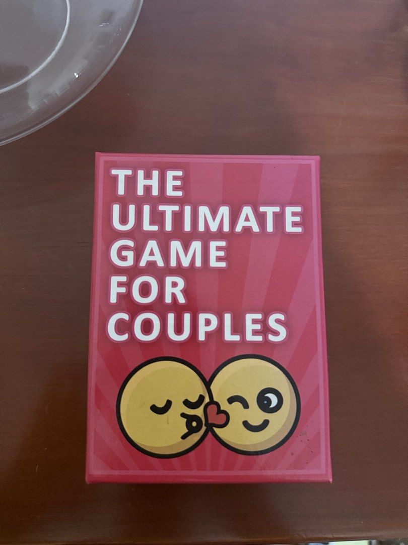 The Ultimate Game for Couples Card Game (Category: Board Games & Puzzles) located in Muntinlupa City. Submitted by stephschrber (Listing ID 1448201655, Image 1). Description: - Fun card game designed for couples. - Perfect for date nights or adding excitement to your relationship. - Comes in a compact, travel-friendly box. - Helps you get to know each other on a deeper level..