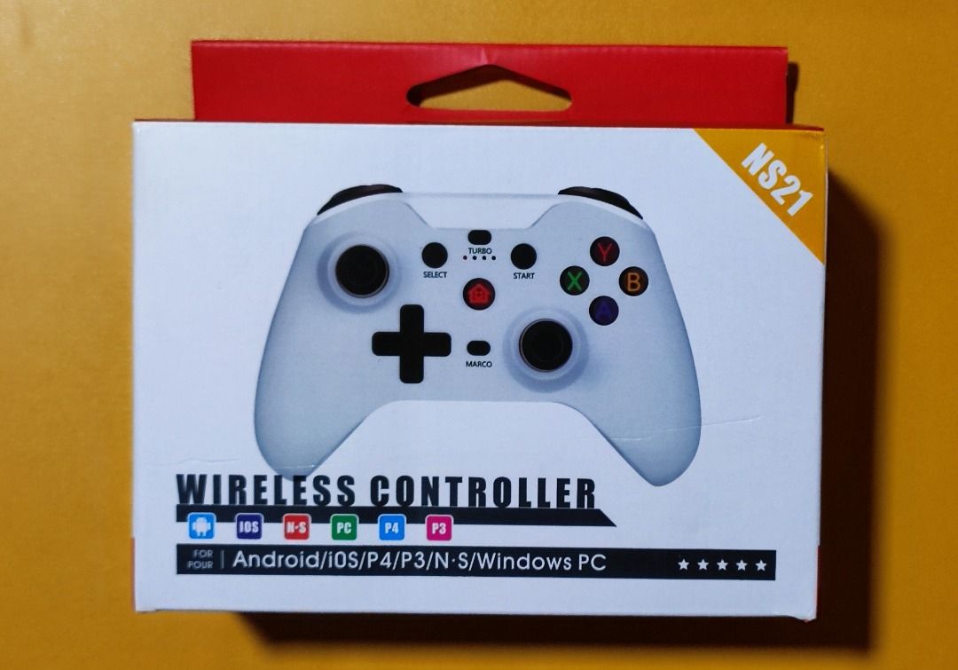 Wireless Game Controller for PC Android Switch (Category: Controllers) located in Las Pinas. Submitted by lance_kun (Listing ID 1448272075, Image 3). Description: NS21 Wireless Gamepad Controller Nintendo Switch, PC, iOS, and Android Bluetooth connectivity, 6-axis gyro motion sensors, and dual-motor vibration Includes USB-C cable, instruction manual, and box Analog Caps damaged (see picture) thumb grips included as cover.