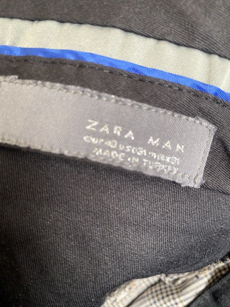 Zara Man Checkered Gray Pants [US 31] (Category: Trousers) located in San Jose del Monte. Submitted by gigjhoe (Listing ID 1448168591, Image 3). Description: W-31-33” L-40” Rise-11.5 Leg hole-7.5”.