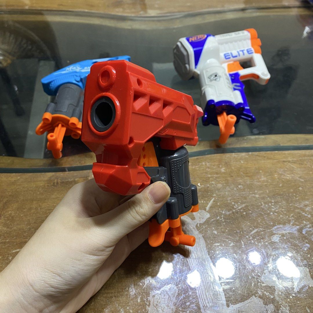 3 Nerf Elite Blasters Triad EX-3 (Category: Action & Battle Toys) located in Quezon City. Submitted by little_aiashop (Listing ID 1448327287, Image 2). Description: - all 3 guns for 280 - includes 10 bullets.