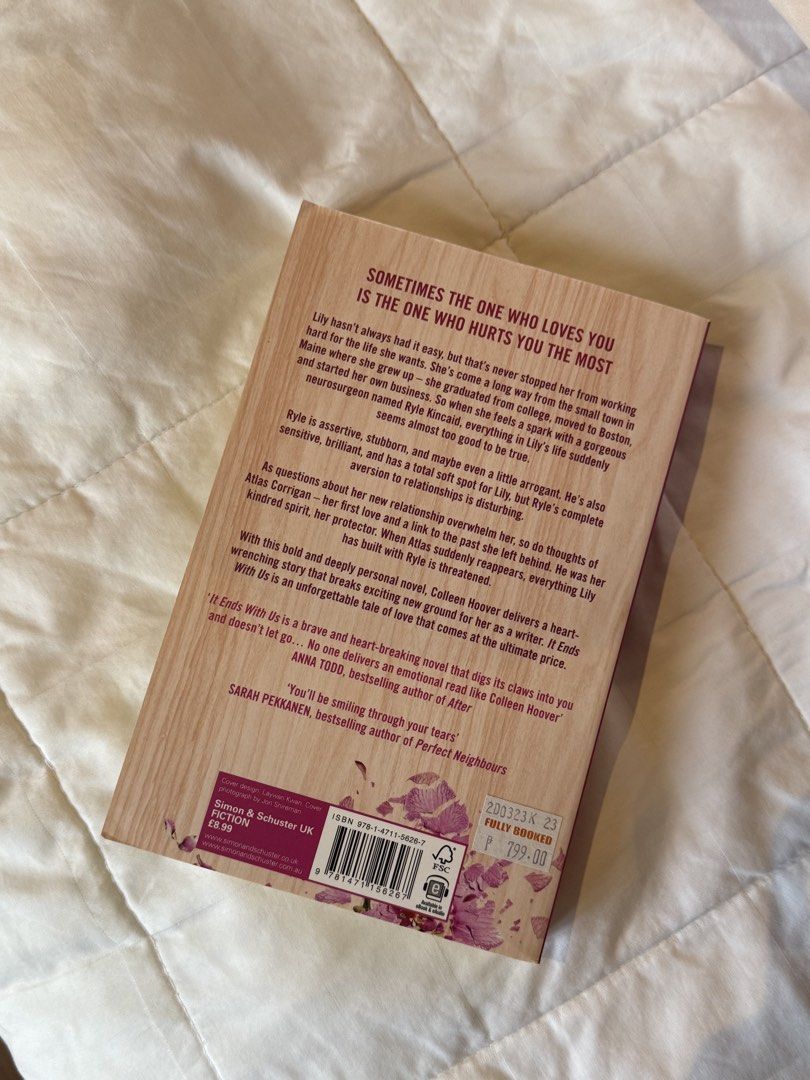 [ read description ] pre-loved booked | it ends with us by colleen hoover (Category: Storybooks) located in Taytay. Submitted by kmluvrcartz (Listing ID 1448353369, Image 2). Description: ◡̈ on hand ◡̈ mint condition ◡̈ packing fee : ₱20 ◡̈ payo / 2 days reservation ◡̈ mop: gcash, maya ◡̈ mod: ggx direct, sdd, jnt 💭 ready to ship | no cash on delivery 💭 feel free to message me for more pictures.