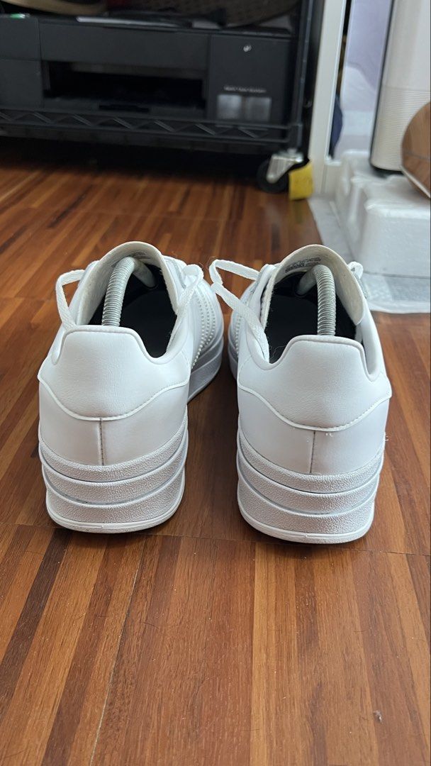 Adidas Gazelle Bold triple white (Category: Sneakers) located in Manila. Submitted by zrn.lu (Listing ID 1448316611, Image 3). Description: Womens Adidas Gazelle Bold Triple White Used once Rfs: wrong size Bought on Amazon Us 10, uk 8 1/2, FR 42 2/3, JP 270, CHN 265 .
