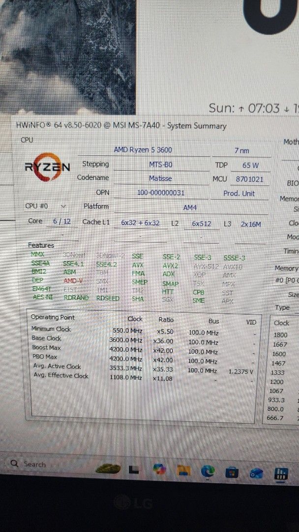 AMD Ryzen 5 3600 w/ Cooler504058410635120642