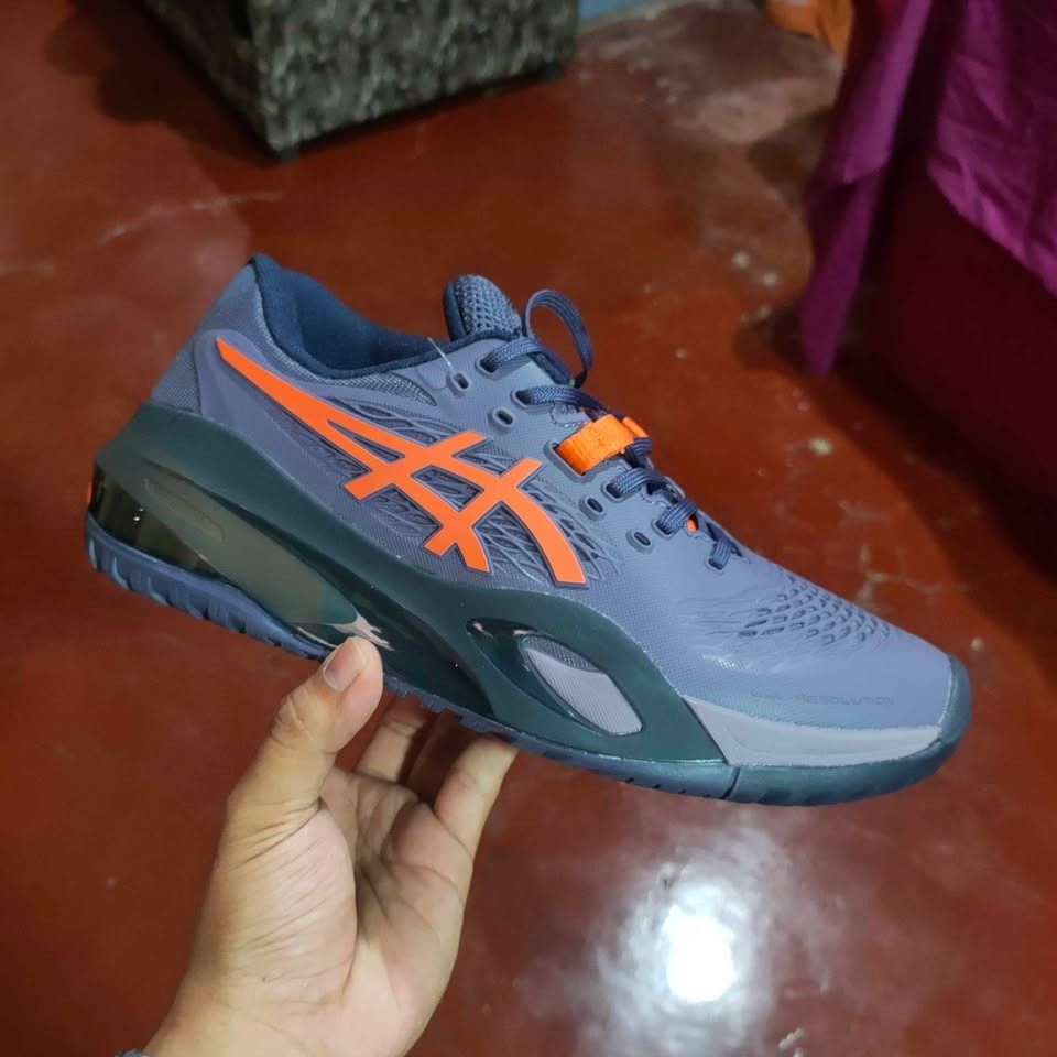 Asics Gel Resolution X - Dark Orange (Category: Sneakers) located in Iligan City. Submitted by randomreseller.ph (Listing ID 1448439887, Image 1). Description: - Striking Dark blue and orange colorway - Offers excellent comfort and support - Brand New - Size 9 US 42.5 EUR.