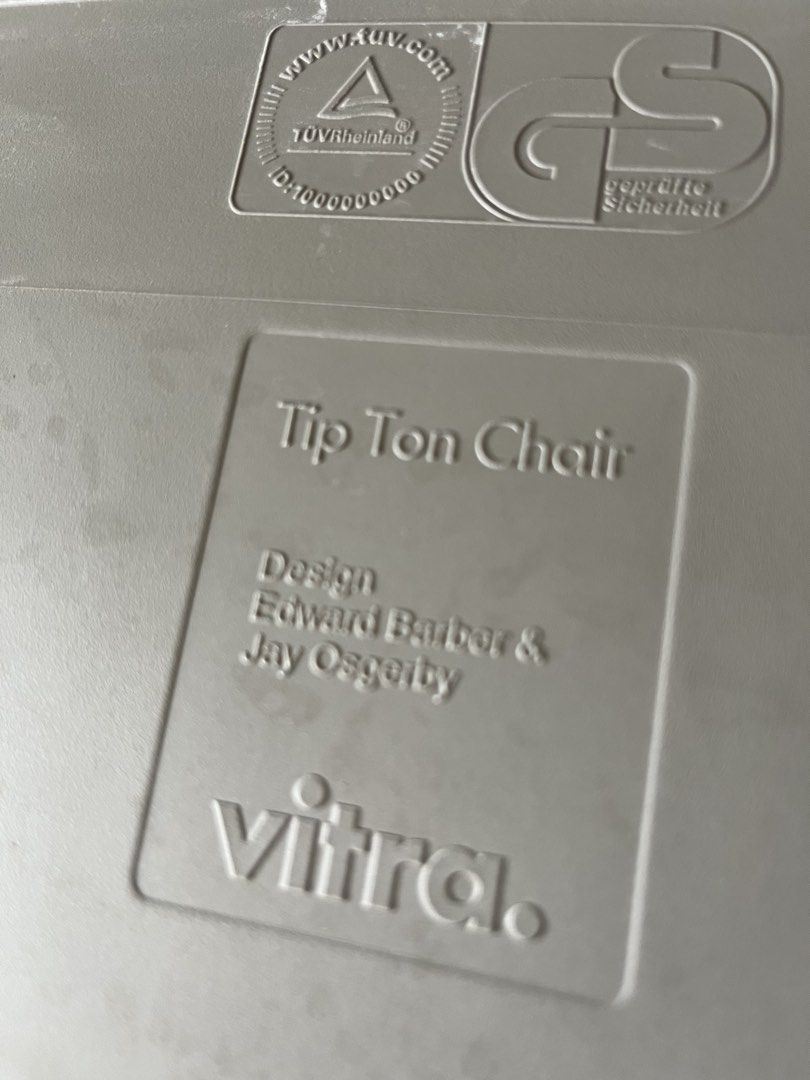 2 pcs AUTHENTIC Vitra Tip Ton Chair by Barber & Osgerby (Category: Chairs) located in Mandaluyong City. Submitted by goodfair (Listing ID 1448440497, Image 2). Description: PRICE FOR 2 PIECES This chair is famous for its unique ability to tilt forward, which helps improve posture and concentration. I bought this abroad for its clean, minimalist aesthetic and durability. It’s stackable, lightweight, and incredibly versatile. The chair is in great,