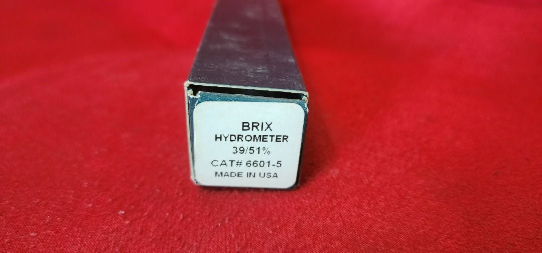Brix Hydrometer, 39/51 Brix Hydrometer, 39 to 51° Hydrometer (Category: Industrial Equipment) located in Quezon City. Submitted by johnbarbadillo (Listing ID 1448326970, Image 2). Description: Brix Hydrometer Model: 6601-5 Make: Vee Gee (US) Specifications: * Measuring range: 39 to 51° Brix * Graduation: 0.1° * Length: 330mm John Barbadillo 09179296592.