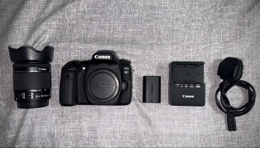 Canon 80D with 50mm and 18-55mm lens (Category: Cameras) located in Manila. Submitted by carlocvistro (Listing ID 1448442996, Image 2). Description: - Canon EOS 80D camera body - Includes Canon EF-S 18-55mm lens with lens hood and 50mm lens with hood - Comes with Canon battery and charger, and camera bag - Ideal for photography beginners and enthusiasts - Ready for your next photo adventure.