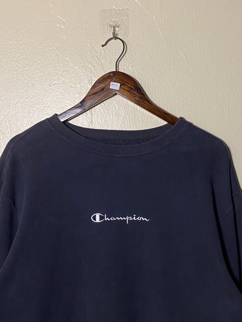 Champion Sweatshirt (Category: Hoodies) located in Bangi. Submitted by am.bundle_ (Listing ID 1448426659, Image 1). Description: - Champion Sweatshirt - Size XL (P24.5/L27) - Made in Indonesia - Embroidered Champion logo on the front - Small Champion logo detail on the sleeve cuff - Ideal for casual and everyday wear - Condition : 8/10 *Condition can refer photos*.