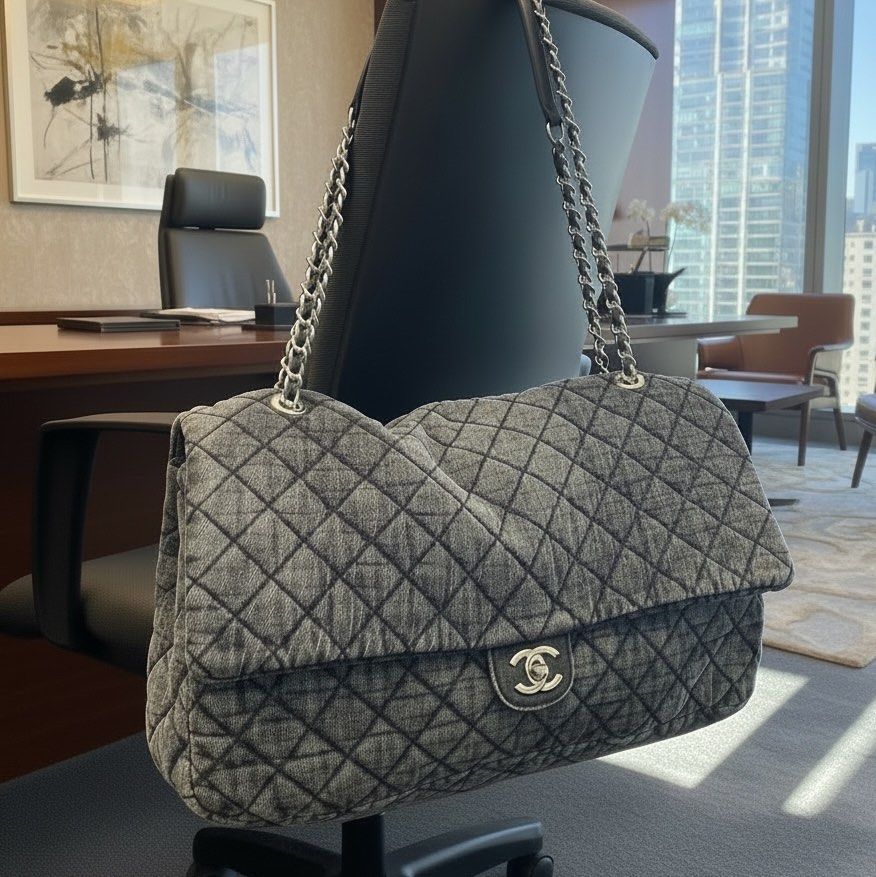 Chanel Denim XXL (Category: Bags & Wallets) located in Kota Kinabalu. Submitted by pentools (Listing ID 1447584569, Image 3). Description: Chanel Quilted Denim Denimpression XXL Flap DM for details .