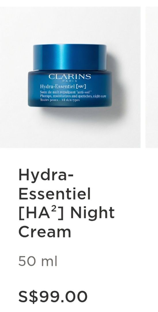 Clarins Hydra-Essentiel Light & Night Cream Set (Category: Face Care) located in Cavite. Submitted by aikoaiko (Listing ID 1448442804, Image 2). Description: - Clarins Hydra-Essentiel Set - Includes: Light Cream (50ml) & Night Cream (50ml) - Bonus: Travel Exclusive Kalanchoe Officinal product - Benefits: Hydrates and plumps skin - Excellent value for a complete skincare routine.