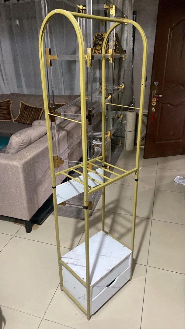 Clothes rack gold (Category: Shelves, Cabinets & Racks) located in Manila. Submitted by chicandbaddie (Listing ID 1448439167, Image 1). Description: .