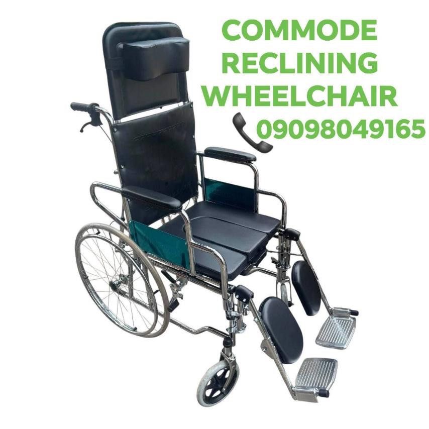 Commode reclining Wheelchair (Category: Medical Supplies & Tools) located in Quezon City. Submitted by indaytals (Listing ID 1448380835, Image 1). Description: Commode reclining wheelchair Brandnew Heavy Duty High Quality Cod Gcash .