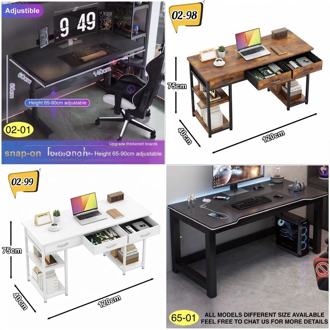 Computer Table | Study Table | Gaming Table | Basic Model Office Table | Modern Home Table | Study Table | 9111 (Category: Tables & Sets) located in Singapore. Submitted by _purple.com (Listing ID 1448372683, Image 2). Description: 🏆 Authentic Professional Seller Approved By Carousell🏆 🔥Hot Selling Computer Table SG Ready Stocks🔥 🚚 Free Delivery Within 1 to 2 Working days Price Starting From $74 💬 Feel Free To Chat Us For More Details and M