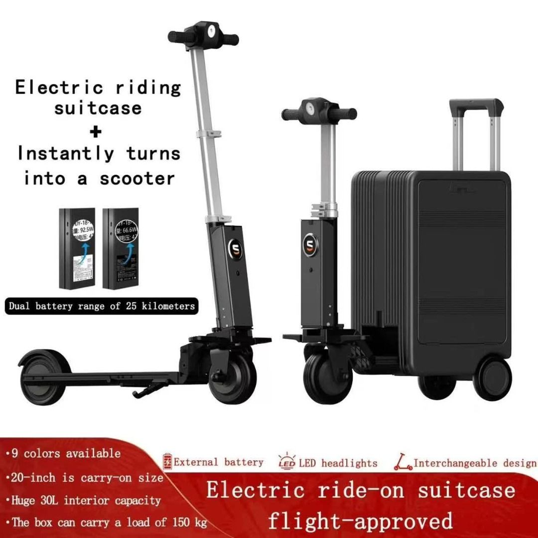 Electric Ride-on Suitcase (Category: Luggage) located in San Pablo. Submitted by reyesbilliardsandaccessories_ (Listing ID 1448380329, Image 3). Description: 🧳⚡ Say Goodbye to Airport Hassle—Ride Your Luggage! 🛴✈️ Travel has never been this fun and convenient! The Electric Ride-on Suitcase instantly transforms into a scooter, letting you glide through airports, terminals, and more with ease. 😍 ⏳ Pre-Order: 30 Days 🔥 Product Highlights: ✅ Inst