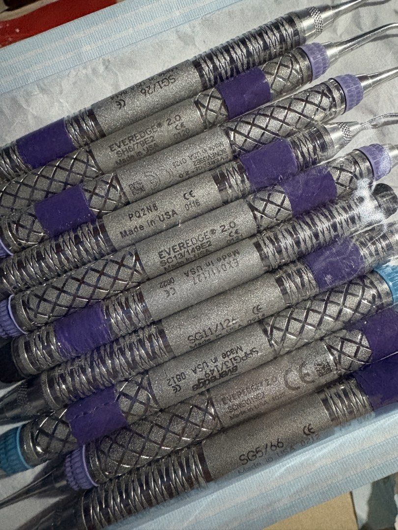EverEdge 2.0 Dental Scaler Instruments Set (Category: Medical Supplies & Tools) located in Manila. Submitted by adies_ (Listing ID 1448332550, Image 1). Description: - Genuine EverEdge 2.0 dental scaler instruments - Made in USA - Includes a variety of scaler and explorer types - Features comfortable, non-slip grip handles - Some instruments are still in their original packaging - Ideal for dental professionals and students Hu Freidy Perio Instru