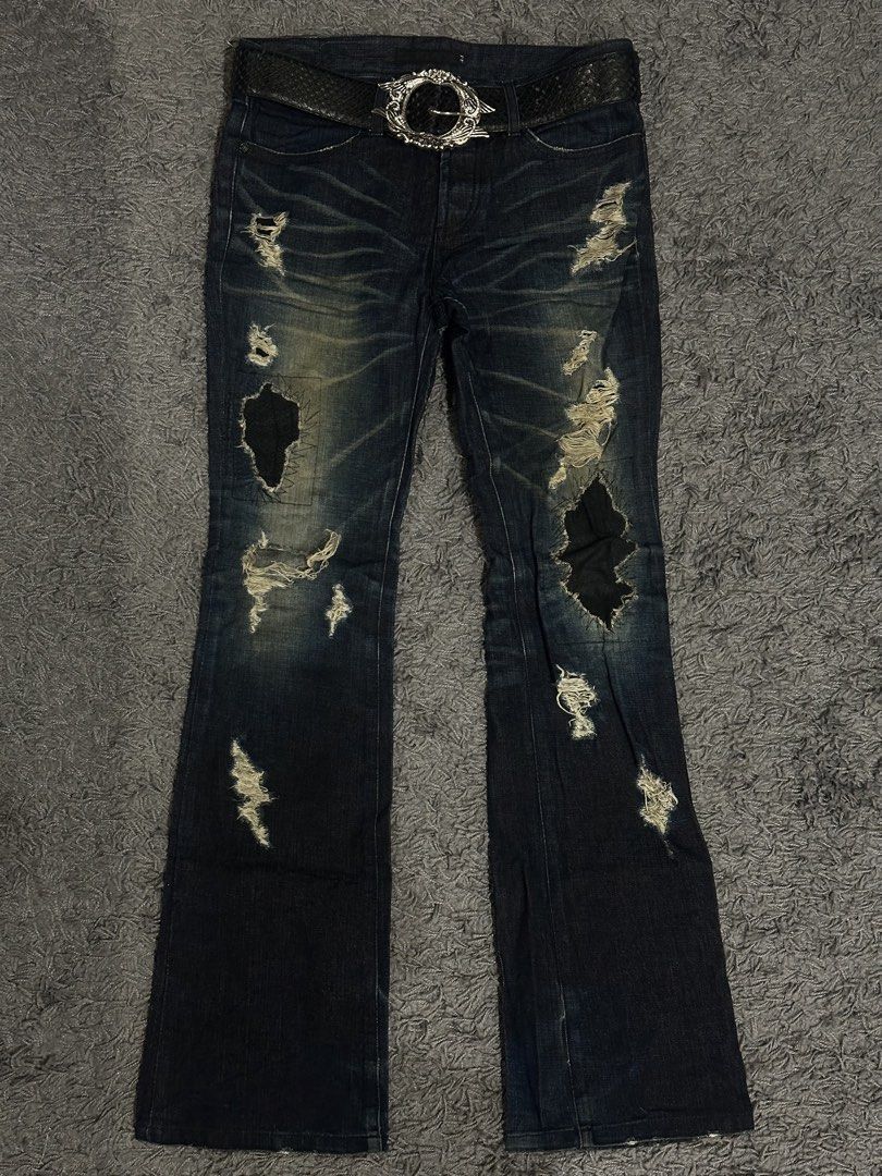 Fuga Leather Patch Pants (Category: Jeans) located in Simpang Ampat. Submitted by 97sheng (Listing ID 1448399749, Image 1). Description: W32 L42.5.