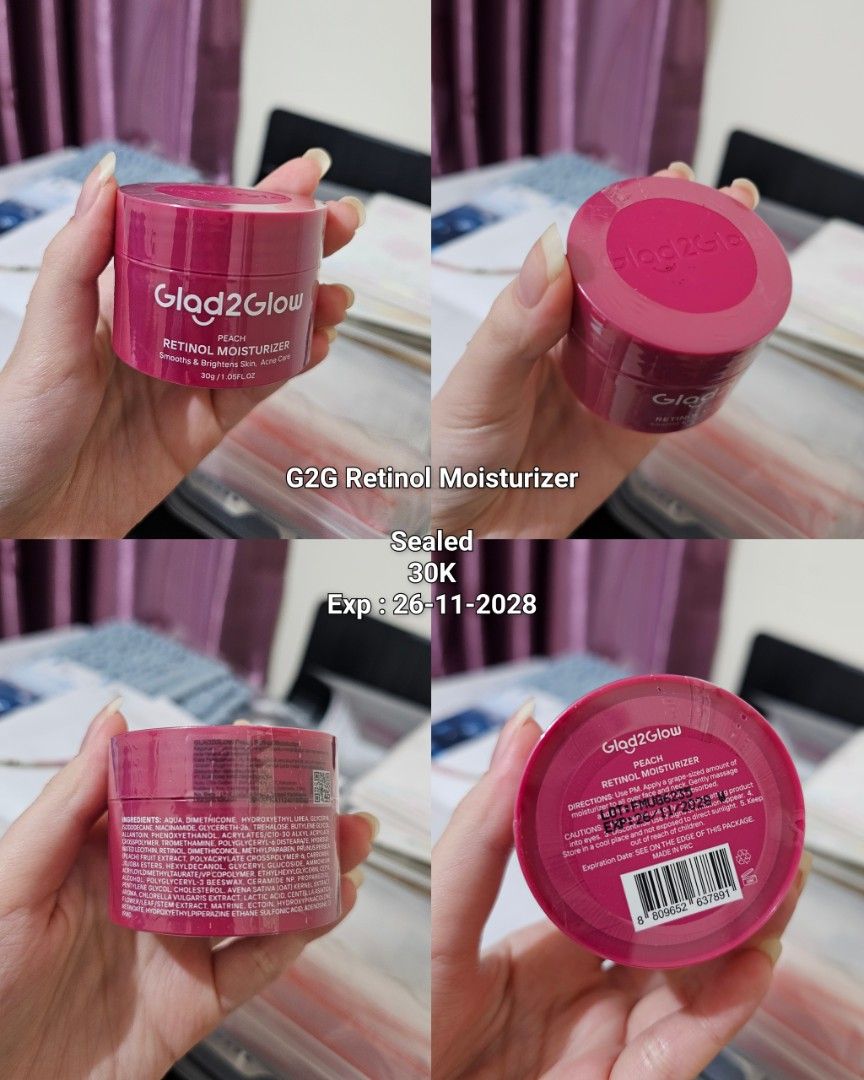 G2G Retinol Moisturizer [SEALED] (Kategori: Rias Wajah) berada di Jakarta Barat. Dikirim oleh prelovedbynaraa_ (ID iklan 1448311707, Gambar 1). Deskripsi: Brand : G2G Kondisi : Baru & Sealed Exp : 26-11-2028 Harga : 30K Dom : JakBar Via 🍊 TokkiWoof.id (Preloved Skincare).