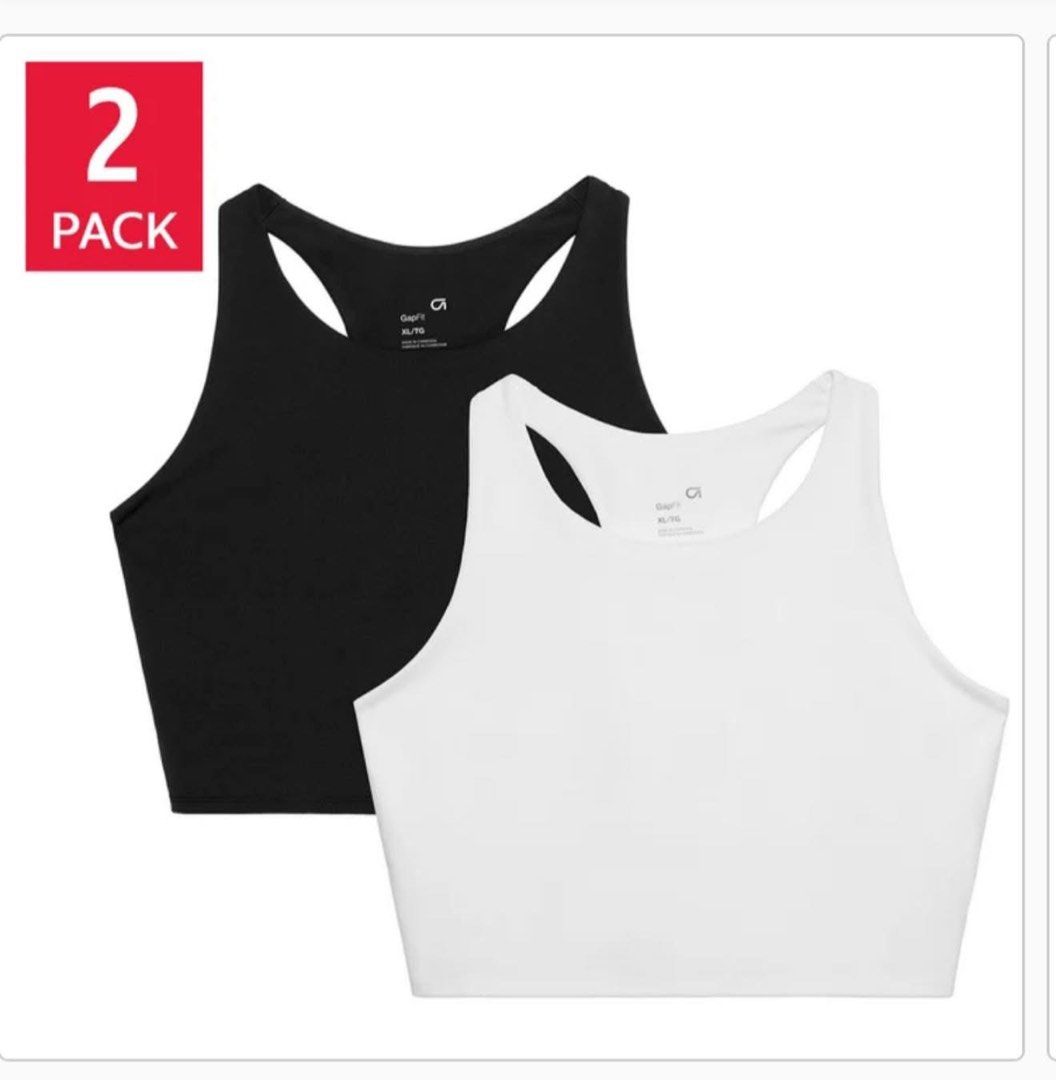 Gap Fit 2-pack Active Tank Bra (Category: Activewear) located in Mandaluyong City. Submitted by heyitstey (Listing ID 1448396790, Image 3). Description: Brand new sealed Gapfit 2pack Tank Bra Color: White/ and Black Size medium See size chart on the box and pic onhand ready to ship loc mandaluyong/qc lalamove/lbc/jnt.