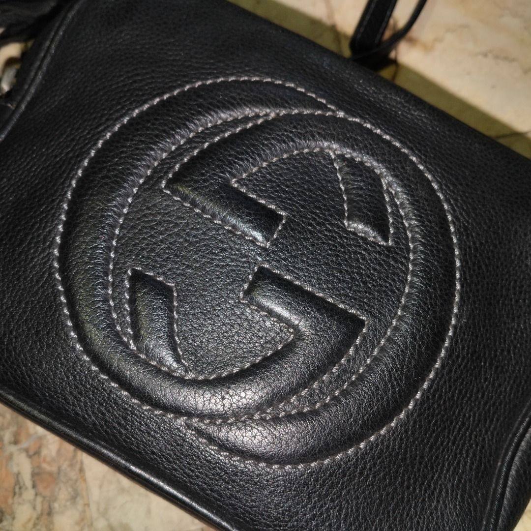 Gucci Black Leather Soho Disco Bag (Category: Luxury Bags & Wallets) located in Quezon City. Submitted by mjar_ (Listing ID 1448373972, Image 3). Description: Gucci Black Leather Soho Disco Crossbody Bag Serial Number: 308364 498879 Made in Italy - Iconic interlocking G logo embossed on front - Secure zip closure with stylish tassel pull - Adjustable strap for comfortable wear - I cannot guarantee the authenticity of this item since I received it