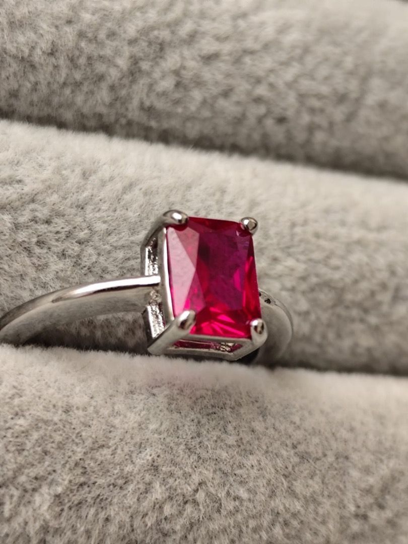 HIGH QUALITY 2 carat Natural Emerald-Cut Burmese Ruby Ring (UV REACTIVE!) (Category: Rings) located in Mandaluyong City. Submitted by allaboutgemsandco (Listing ID 1448347291, Image 3). Description: HIGH QUALITY 2 carat Natural Emerald-Cut Burmese Ruby Ring (UV REACTIVE!) Stone Size: 8.7mmx7.1mm Ring Size: Adjustable Price: Php 700 add shipping fee for order less than 1k REASON FOR SALE: Clearing out my collection. Bought from Myanmar Presenting 