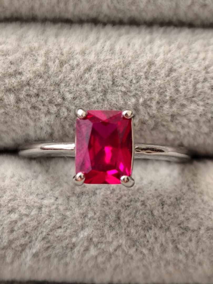 HIGH QUALITY 2 carat Natural Emerald-Cut Burmese Ruby Ring (UV REACTIVE!) (Category: Rings) located in Mandaluyong City. Submitted by allaboutgemsandco (Listing ID 1448347291, Image 2). Description: HIGH QUALITY 2 carat Natural Emerald-Cut Burmese Ruby Ring (UV REACTIVE!) Stone Size: 8.7mmx7.1mm Ring Size: Adjustable Price: Php 700 add shipping fee for order less than 1k REASON FOR SALE: Clearing out my collection. Bought from Myanmar Presenting 